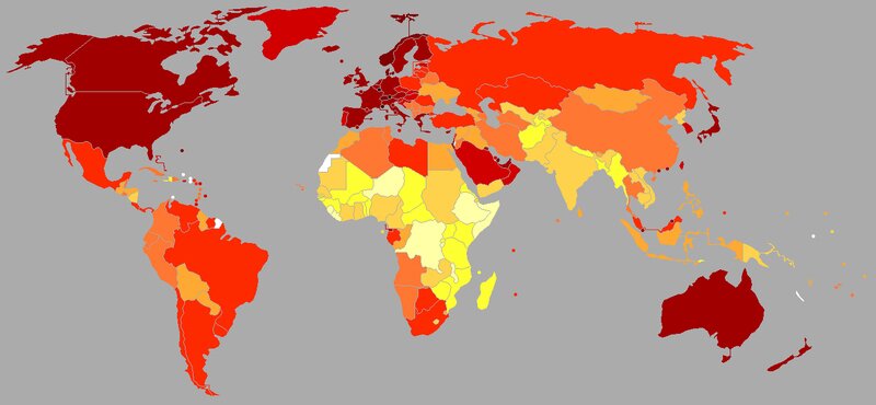 Страны с наибольшим количеством долларовых миллионеров